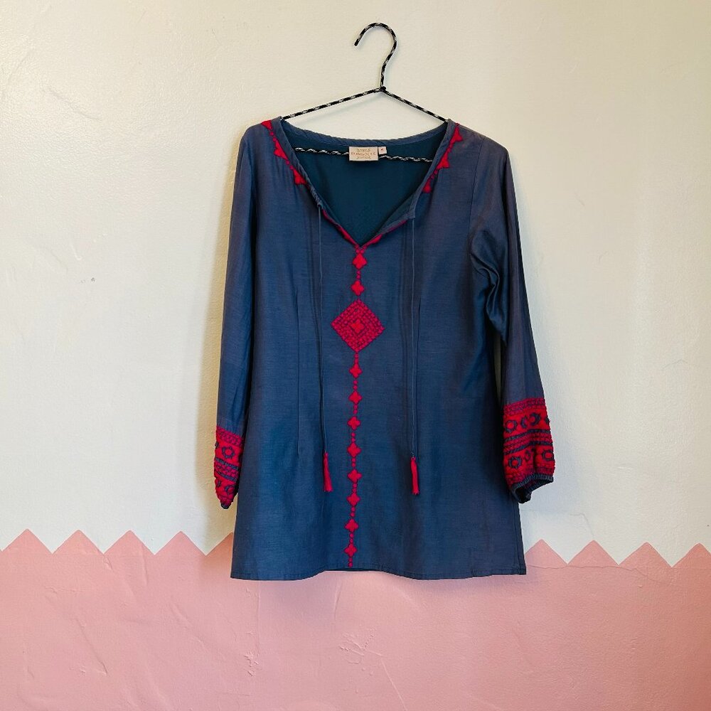 Rungolee Embroidered Long Sleeve Boho Blouse